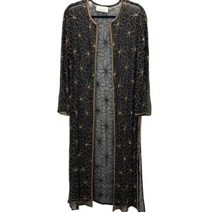 Vintage Mark‎ & John By Gopal Beaded Duster – Boho Luxe Statement Wrap Size L